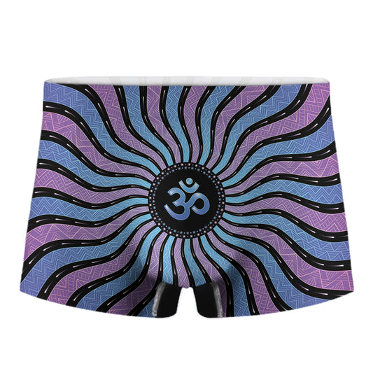 Psychedelic Om Print Men's Boxer Briefs