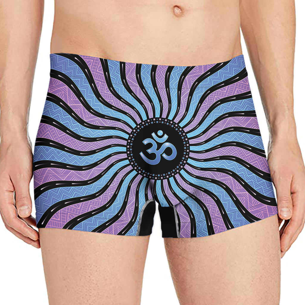 Psychedelic Om Print Men's Boxer Briefs