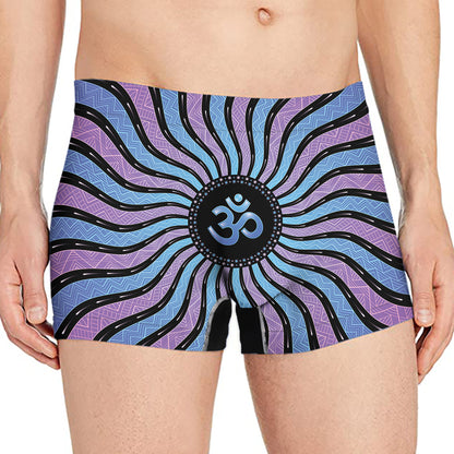 Psychedelic Om Print Men's Boxer Briefs