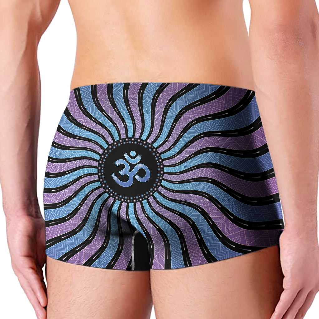 Psychedelic Om Print Men's Boxer Briefs