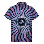 Psychedelic Om Print Men's Short Sleeve Shirt
