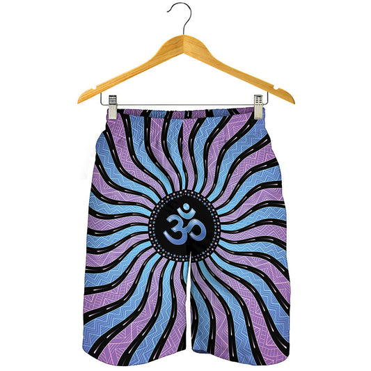 Psychedelic Om Print Men's Shorts