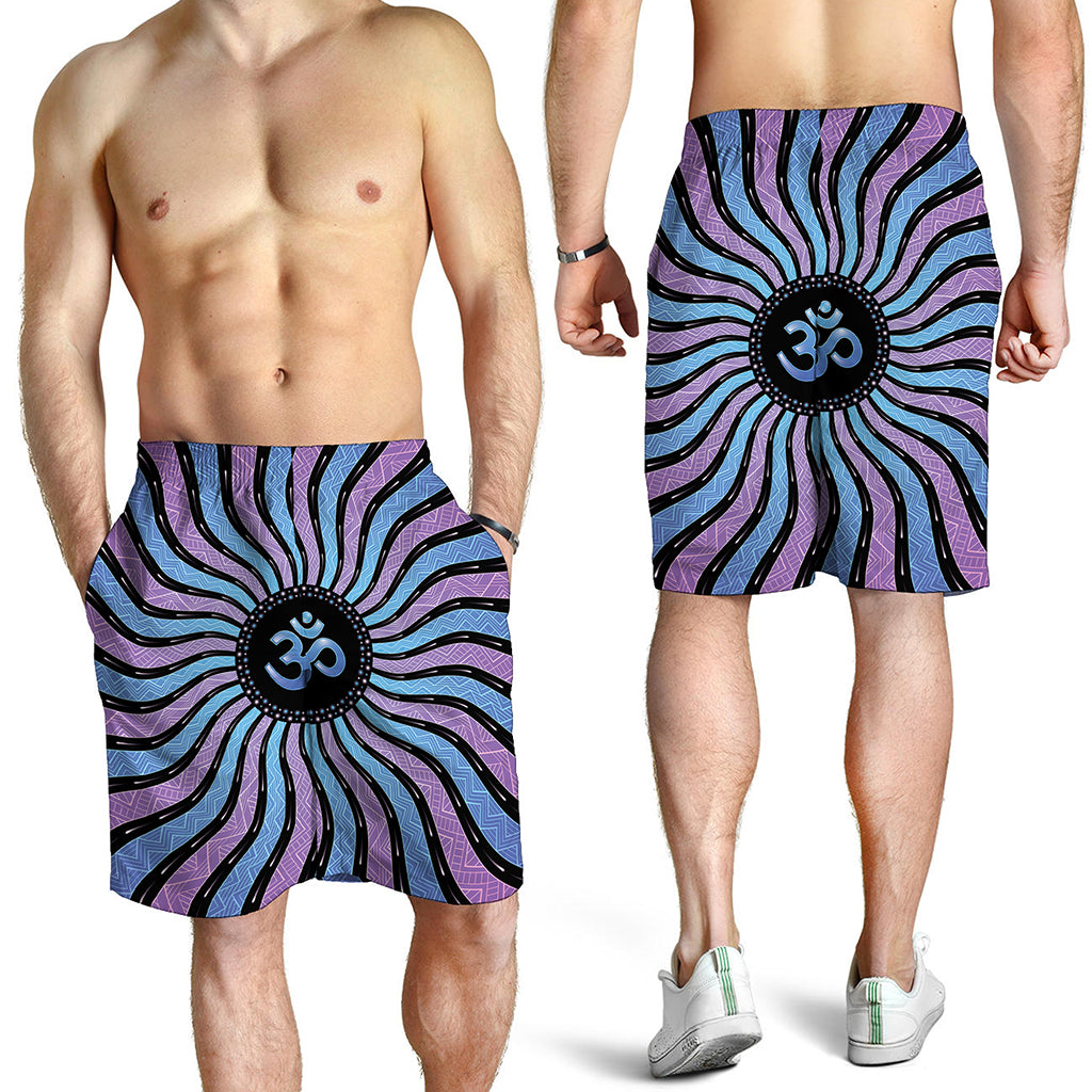 Psychedelic Om Print Men's Shorts