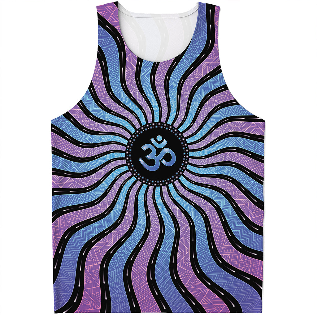 Psychedelic Om Print Men's Tank Top