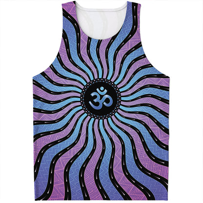 Psychedelic Om Print Men's Tank Top