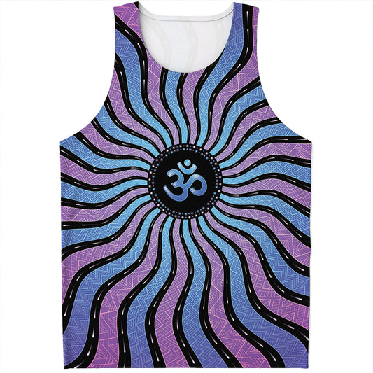Psychedelic Om Print Men's Tank Top