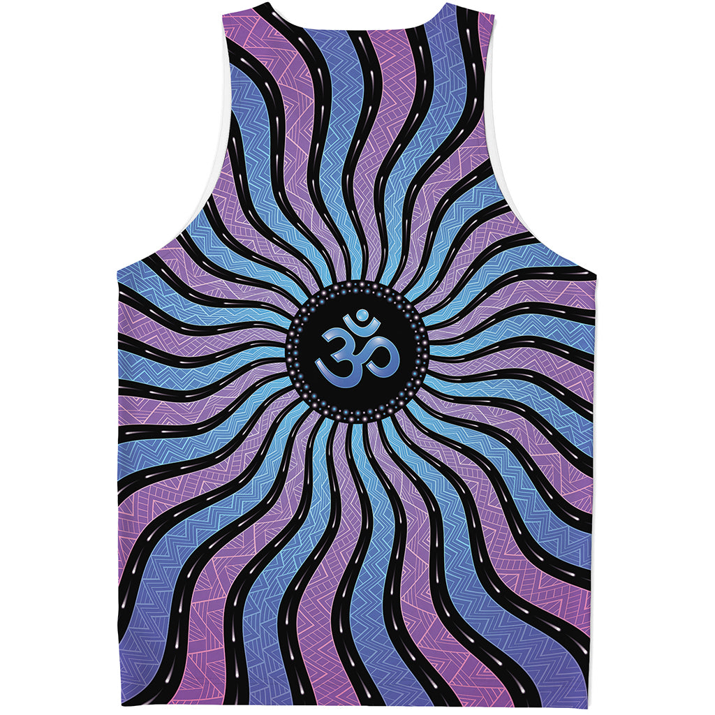 Psychedelic Om Print Men's Tank Top
