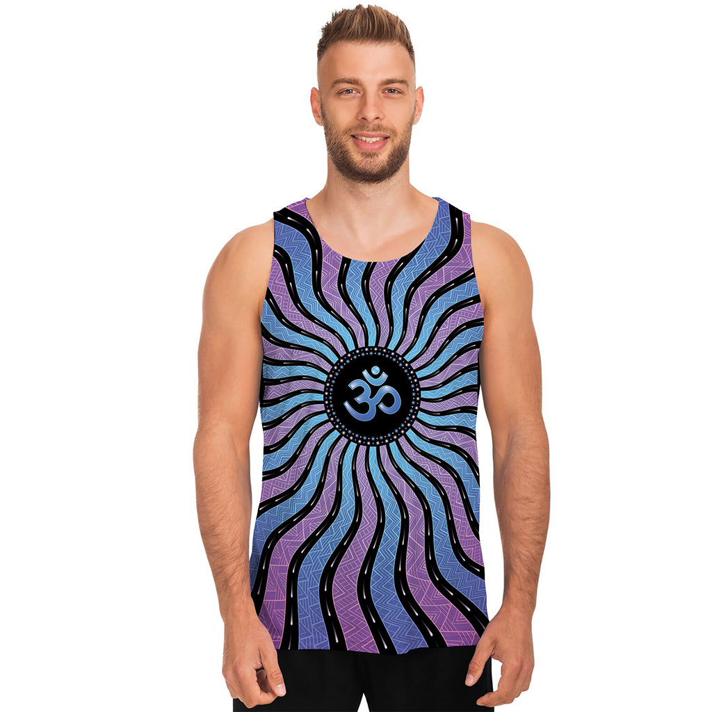Psychedelic Om Print Men's Tank Top