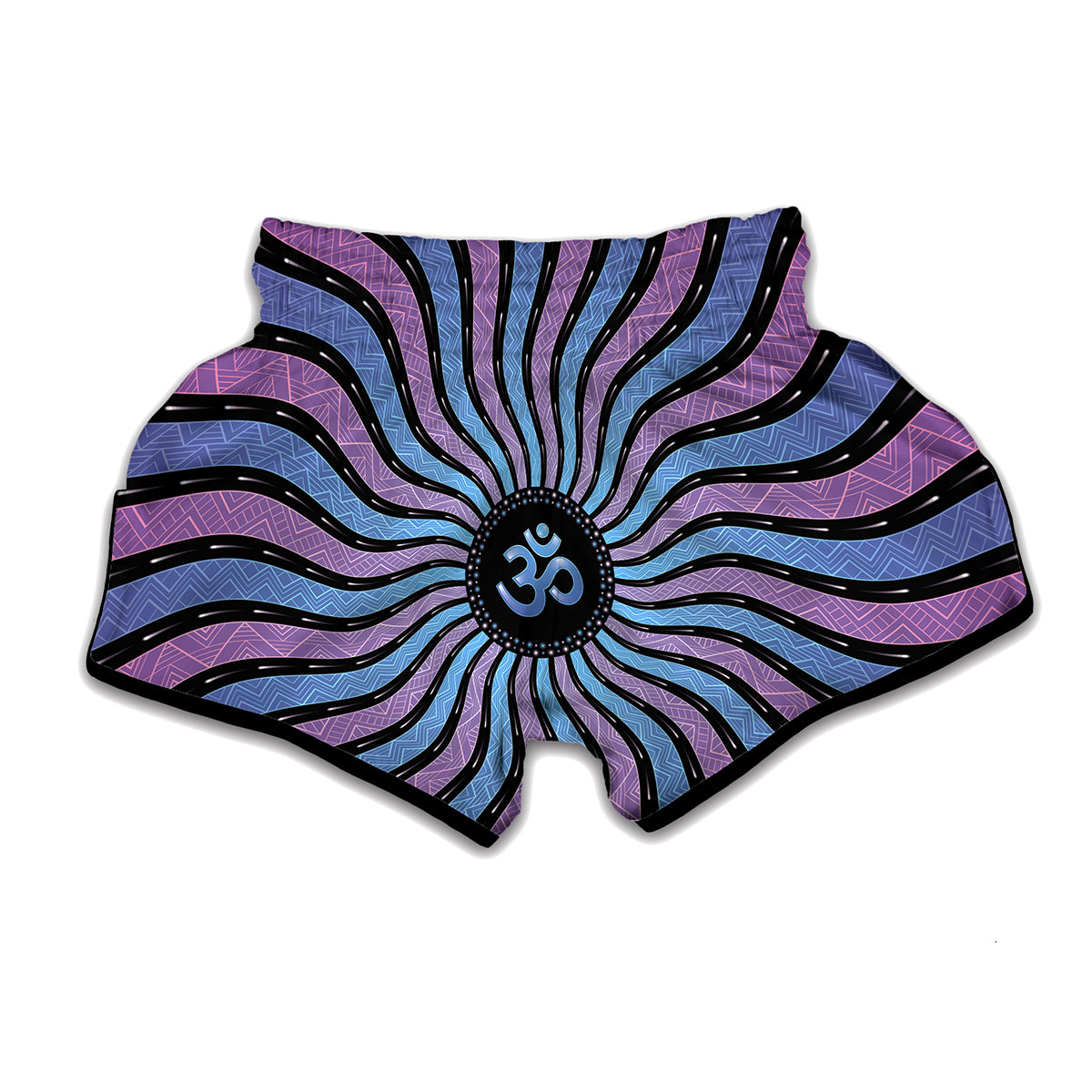 Psychedelic Om Print Muay Thai Boxing Shorts