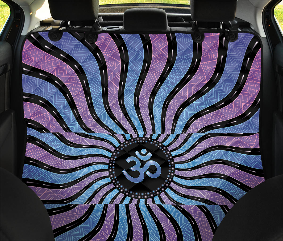 Psychedelic Om Print Pet Car Back Seat Cover