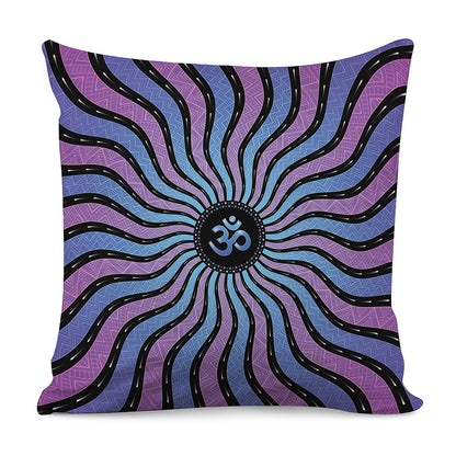 Psychedelic Om Print Pillow Cover