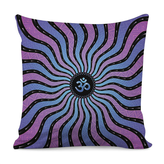 Psychedelic Om Print Pillow Cover