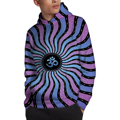 Psychedelic Om Print Pullover Hoodie