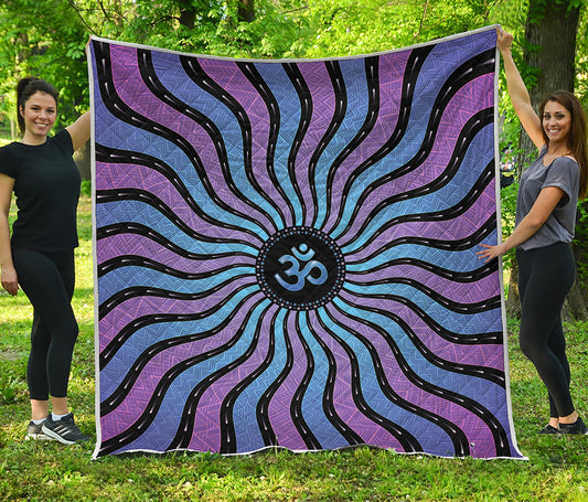 Psychedelic Om Print Quilt