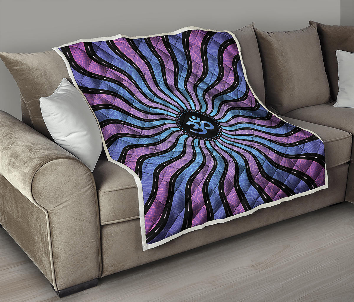 Psychedelic Om Print Quilt