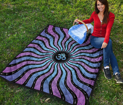 Psychedelic Om Print Quilt