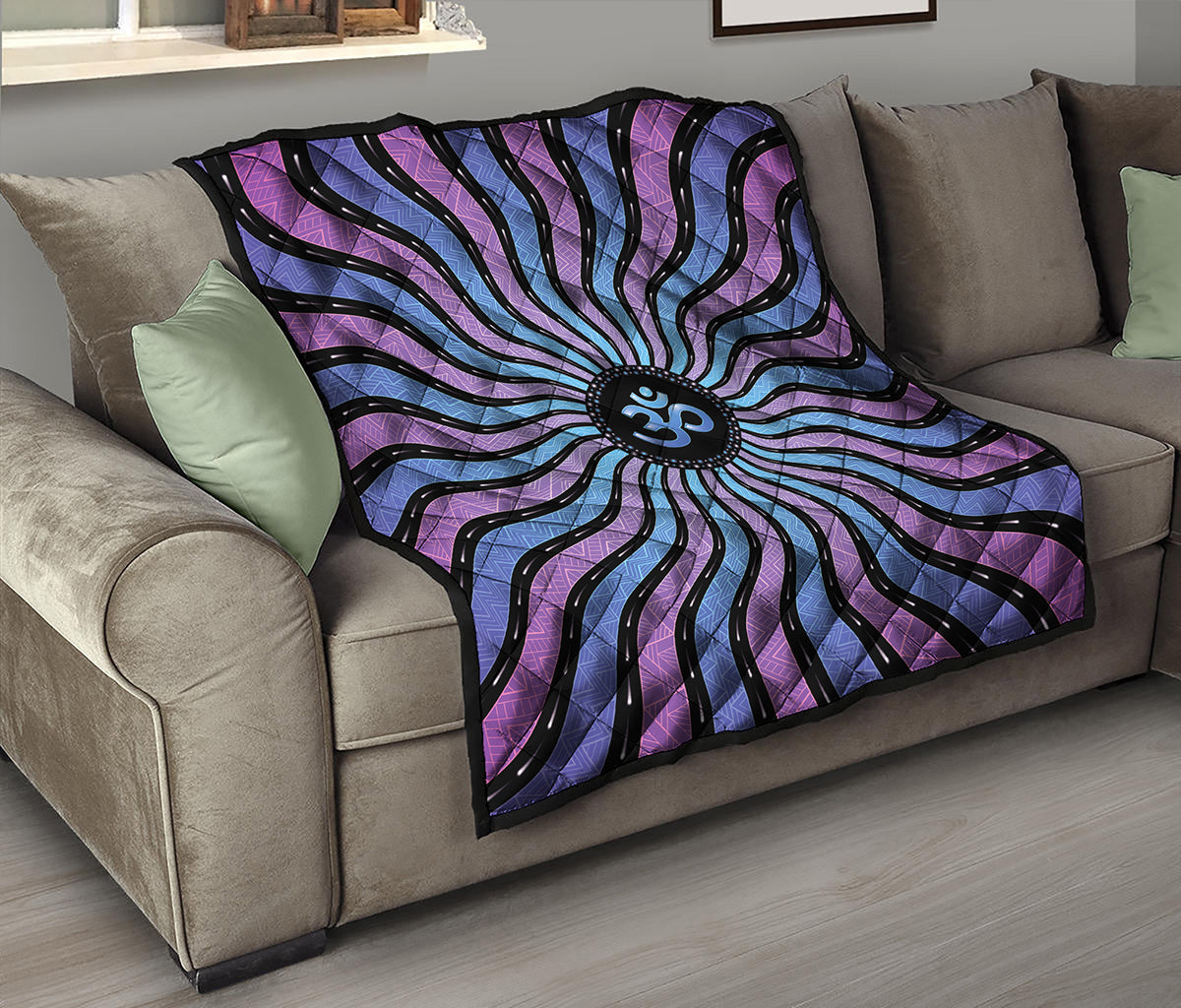 Psychedelic Om Print Quilt
