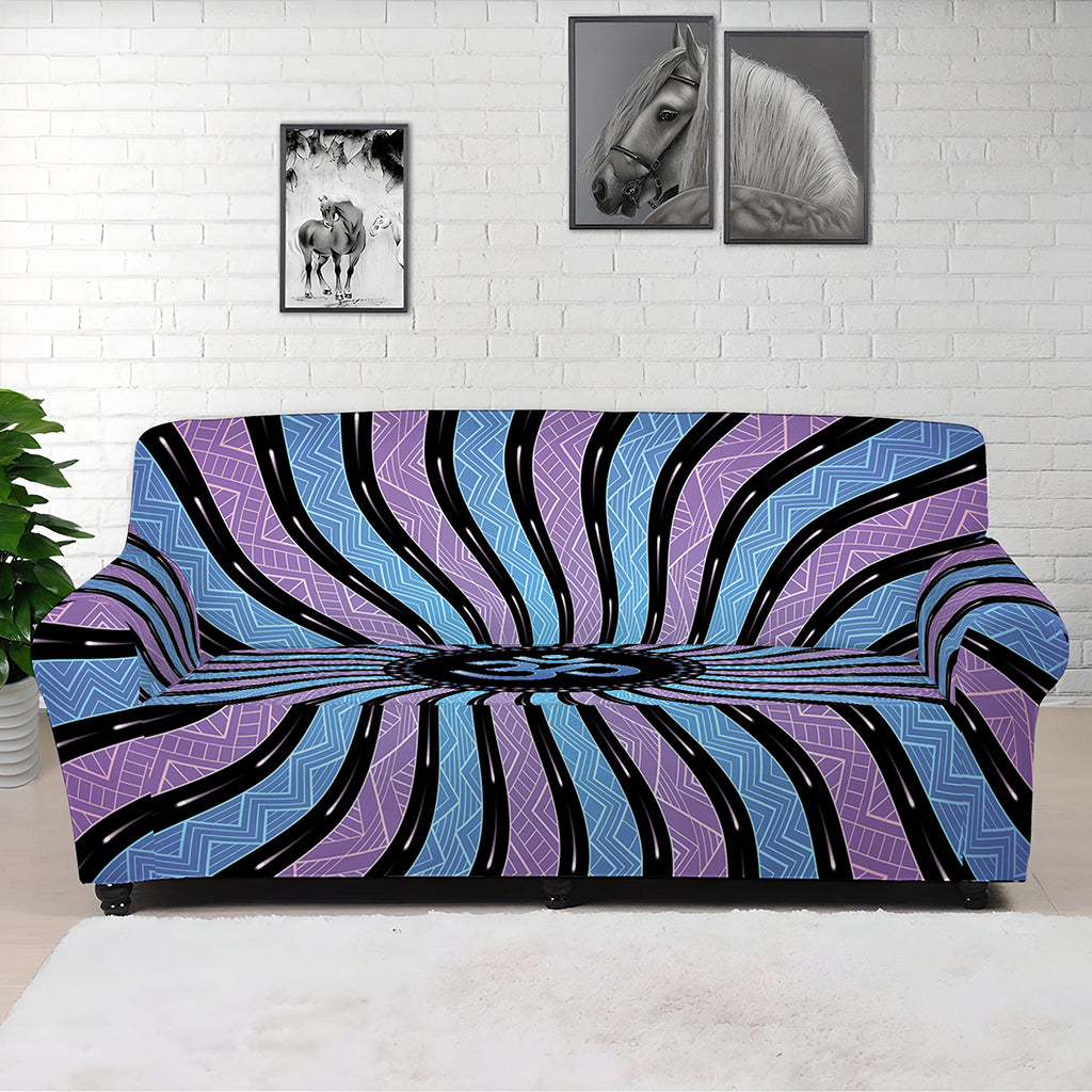Psychedelic Om Print Sofa Cover