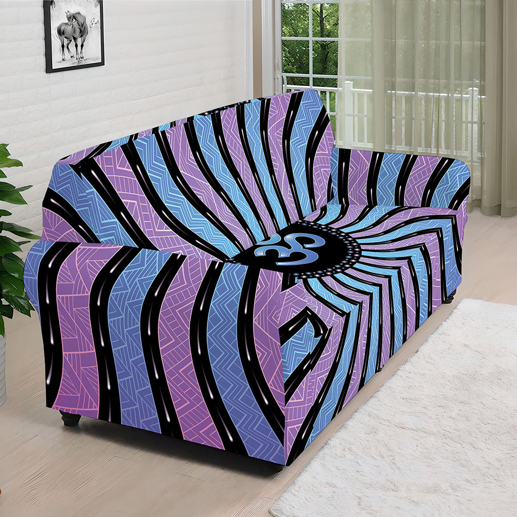 Psychedelic Om Print Sofa Cover