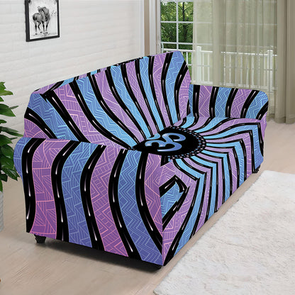 Psychedelic Om Print Sofa Cover