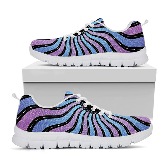 Psychedelic Om Print White Sneakers