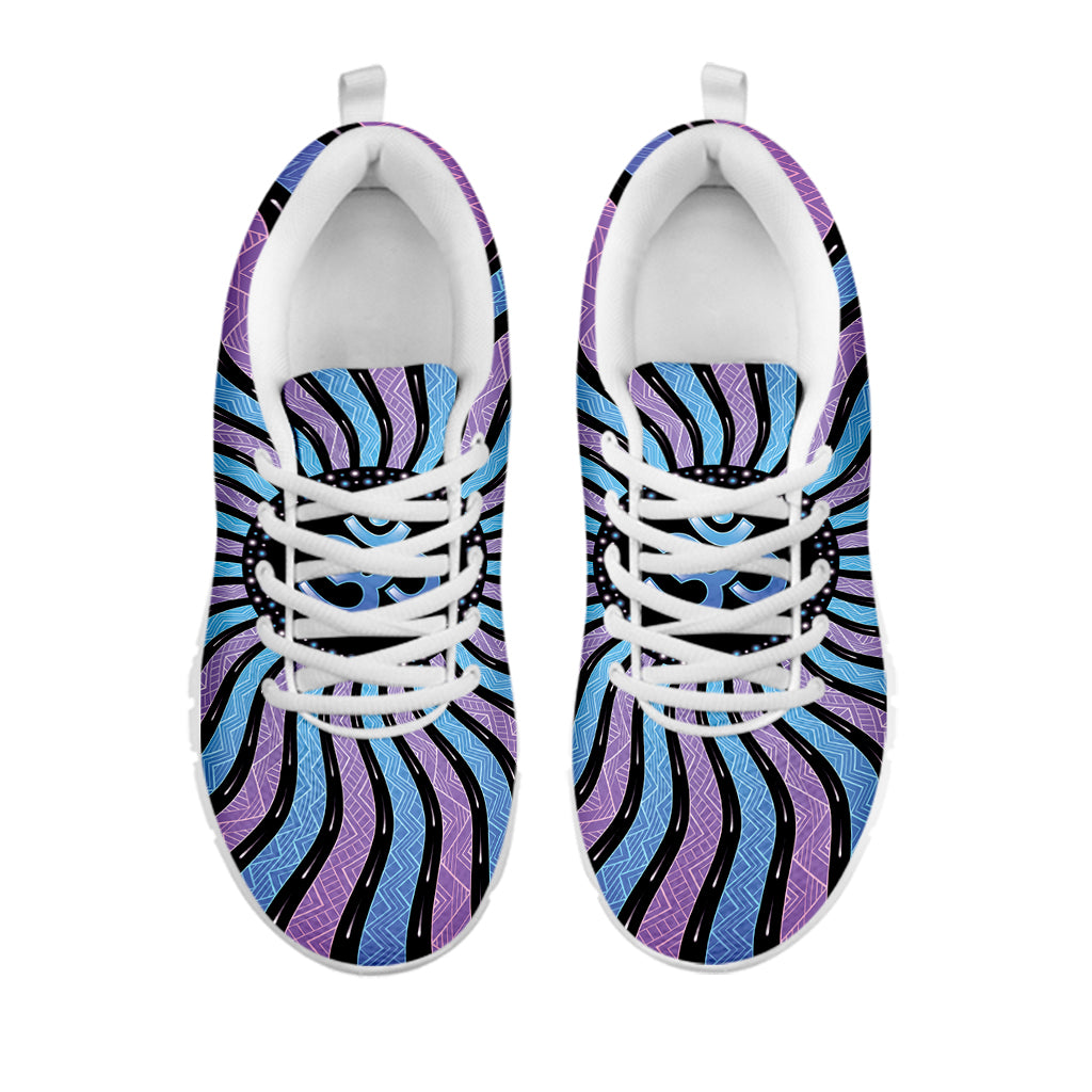 Psychedelic Om Print White Sneakers