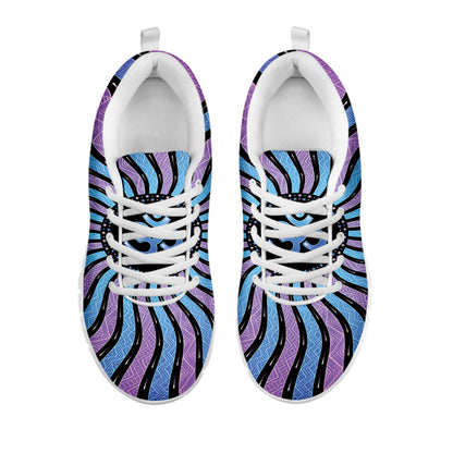 Psychedelic Om Print White Sneakers