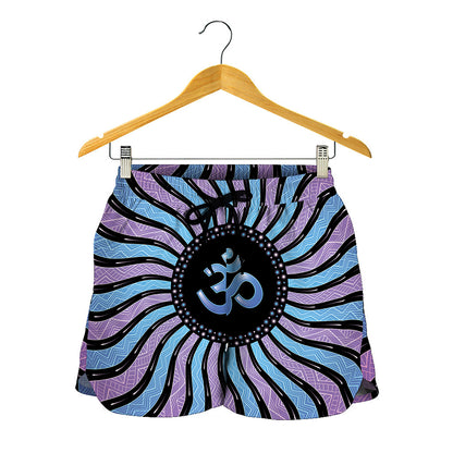 Psychedelic Om Print Women's Shorts