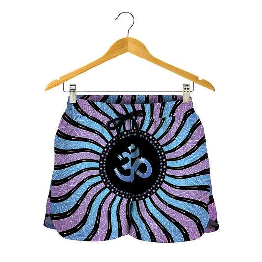 Psychedelic Om Print Women's Shorts