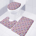 Psychedelic Pizza Pattern Print 3 Piece Bath Mat Set