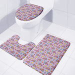 Psychedelic Pizza Pattern Print 3 Piece Bath Mat Set