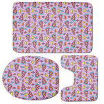 Psychedelic Pizza Pattern Print 3 Piece Bath Mat Set