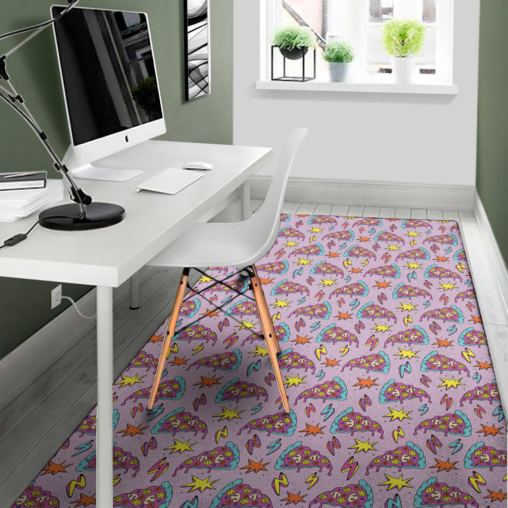 Psychedelic Pizza Pattern Print Area Rug