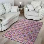 Psychedelic Pizza Pattern Print Area Rug