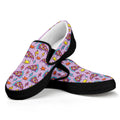 Psychedelic Pizza Pattern Print Black Slip On Sneakers