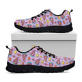 Psychedelic Pizza Pattern Print Black Running Shoes