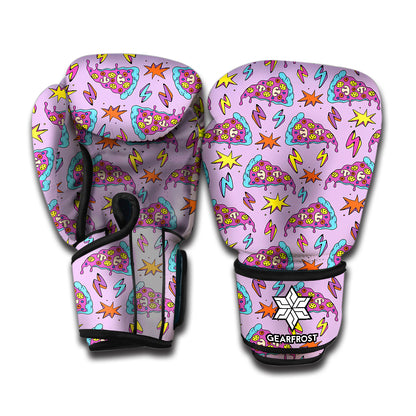 Psychedelic Pizza Pattern Print Boxing Gloves