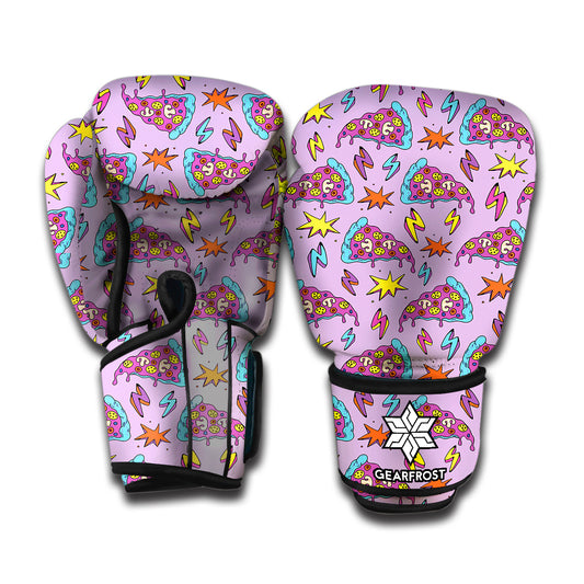 Psychedelic Pizza Pattern Print Boxing Gloves