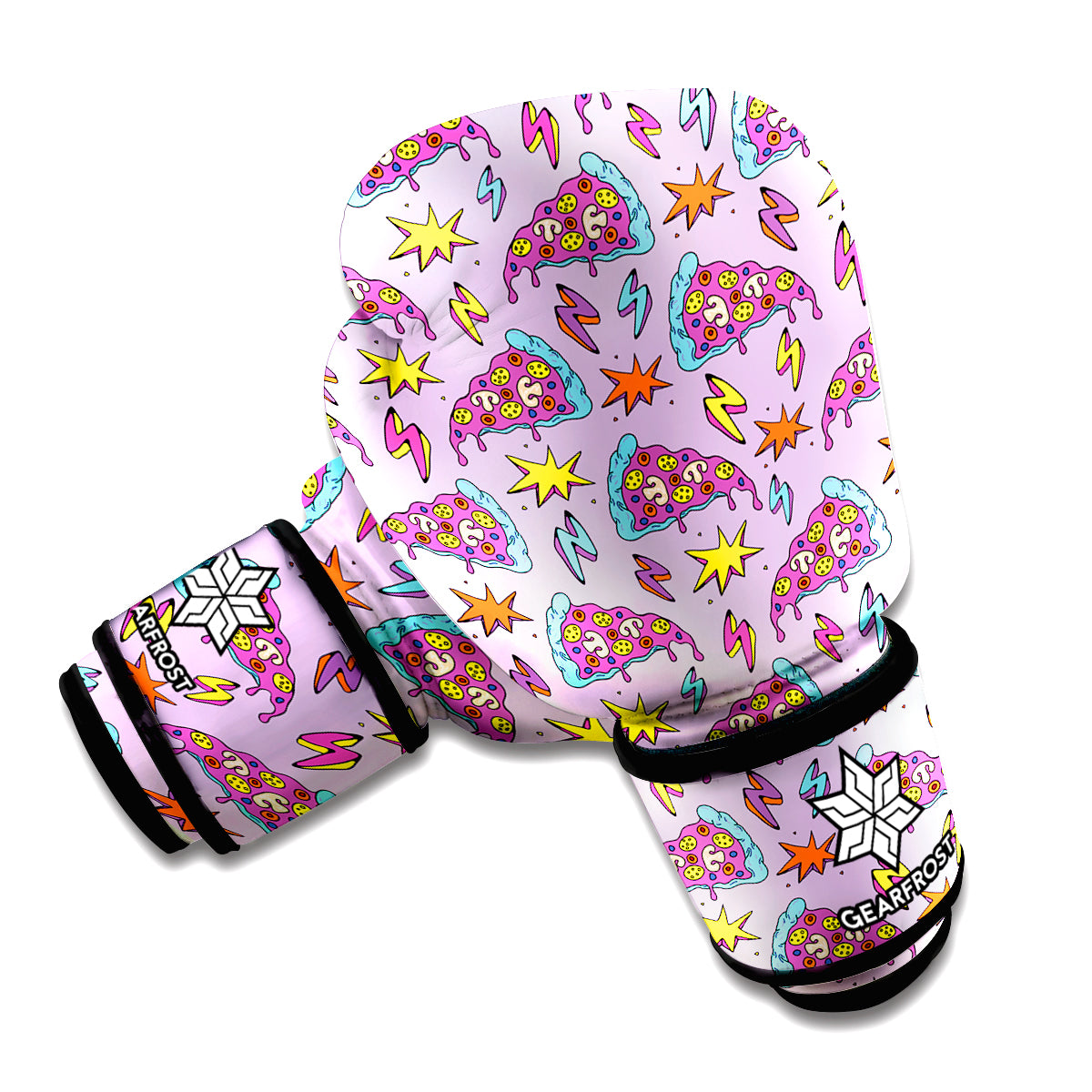 Psychedelic Pizza Pattern Print Boxing Gloves