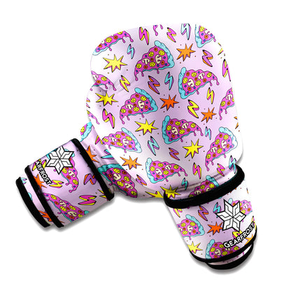 Psychedelic Pizza Pattern Print Boxing Gloves