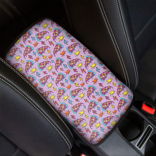 Psychedelic Pizza Pattern Print Car Center Console Cover