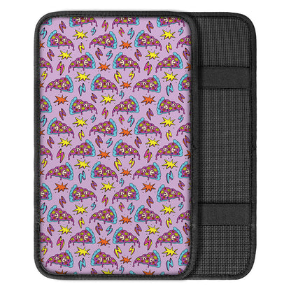 Psychedelic Pizza Pattern Print Car Center Console Cover