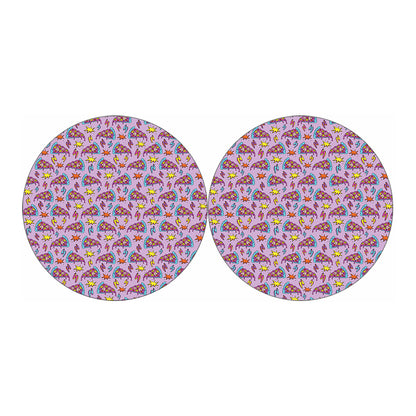 Psychedelic Pizza Pattern Print Car Coasters