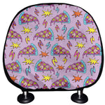 Psychedelic Pizza Pattern Print Car Headrest Covers