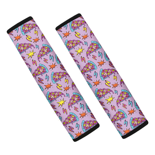 Psychedelic Pizza Pattern Print Car Seat Belt Covers
