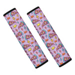 Psychedelic Pizza Pattern Print Car Seat Belt Covers