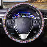 Psychedelic Pizza Pattern Print Car Steering Wheel Cover