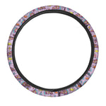 Psychedelic Pizza Pattern Print Car Steering Wheel Cover