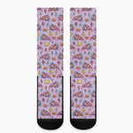 Psychedelic Pizza Pattern Print Crew Socks