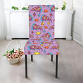 Psychedelic Pizza Pattern Print Dining Chair Slipcover